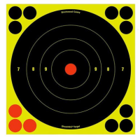 Birchwood Casey 34825 Shoot-N-C Self-Adhesive Paper Bullseye Black/Yellow 30 Per Pkg