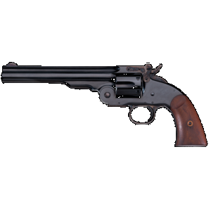 Taylors & Company 550677 Second Model Schofield 38 Special Caliber with 7" Barrel, 6rd Capacity Cylinder, Overall Blued Finish Steel & Walnut Grip
