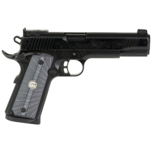 EAA GIRSAN 390098 MC1911 S Lux Full Size 45 ACP 8+,1 5" Black Steel Barrel, Black Chrome w/Engraving Serrated Slide, Black Chrome Engraved Steel Frame w/Beavertail, G10 Grips Ambidextrous