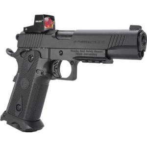 EAA 395040 Witness2311 45 ACP 11+1 5" Black Barrel, Black Serrated Slide & Polymer Frame w/Picatinny Rail & Beavertail Black Checkered Polymer Grips