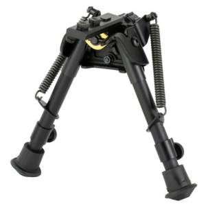 Harris Bipods S-BR2M-LOK Swivel BR M-LOK, 6-9", Black Steel/Aluminum, Self-Leveling Legs, Rubber Feet