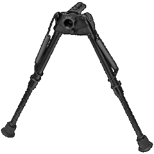 Harris Bipods S-LMM-LOK Swivel L M-LOK, 9-13", Black Steel/Aluminum, Notched Legs, Rubber Feet