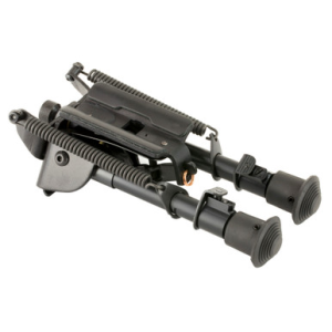 Harris Bipods BRMS Swivel BR Swivel Stud, 6-9", Black Steel/Aluminum, Notched Legs, Rubber Feet