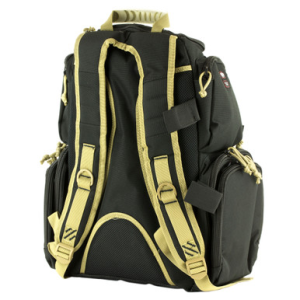 GPS Bags 1711BPBT Handgunner Backpack Black/Tan 1000D Nylon Holds 4 Handguns