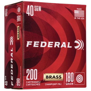 Federal WM52232 Champion Training 40S&W 180gr Full Metal Jacket 200 Rounds