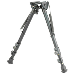 Harris Bipods 251A2 Non-Swivel 25 Swivel Stud, 12-25", Black Steel/Aluminum, Rubber Feet