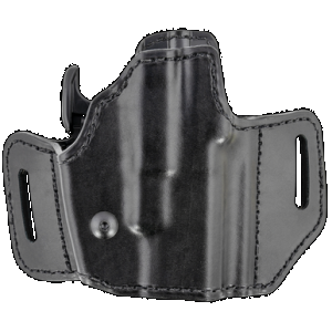 Bianchi 51831 Allusion Assent Pro-Fit OWB Size 11 Black Leather Belt Slide Compatible w/Glock 26/S&W M&P Shield/S&W M&P Compact/FN FNS Compact Belt Up to 1.50" Wide Right Hand