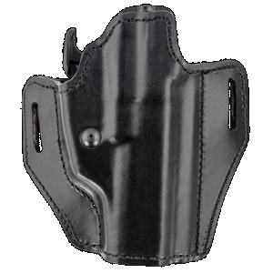 Bianchi 56831 Allusion Assent Pro-Fit OWB Size 18 Black Leather Belt Slide Fits S&W M&P Fits CZ 75 Fits FN FNS Right Hand
