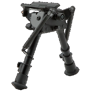 Harris Bipods BRM1A2 Non-Swivel BR Swivel Stud, 6-9", Black Steel/Aluminum, Notched Legs, Rubber Feet