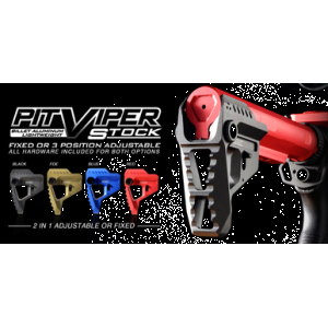 Strike STRIKEPITRED Pit Viper Stock Red Aluminum AR Platforms