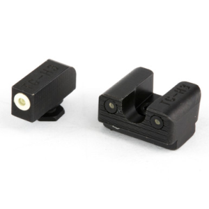 TruGlo TG231G1AW Tritium Pro White Outline Tritium Front/Green Tritium Rear/Black Nitride Fortress Frame,Compatible w/Glock 42/43/43X/48 Except MOS, Front Post/Rear Dovetail Mount