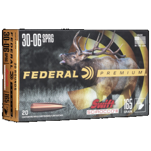 Federal Premium Rifle Ammo 30-06 Sprg. 165 gr. Swift Scirocco 20 rd.