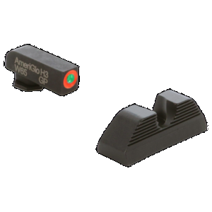 AmeriGlo GL351 Glock Green Front Tritium Orange Outline Serrated Rear