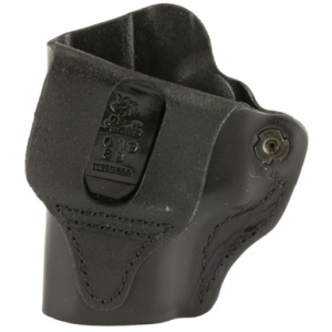 DeSantis Gunhide 019BA8BZ0 Mini Scabbard OWB Black Leather Compatible w/Glock 43, Belt Slide Mount, Right Hand