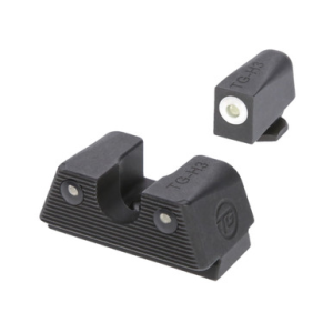 TruGlo TGTG231G1XW Tritium X Low, White Outline Tritium Front/ Green Tritium Rear/Black Nitride Fortress Frame, Compatible w/Most Glock Except MOS, Front Post/Rear Dovetail Mount