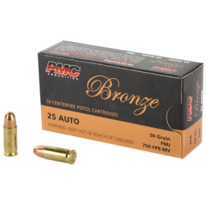 PMC Bronze .25 Automatic Colt Pistol Full Metal Jacket 50 Grain 50 Rounds