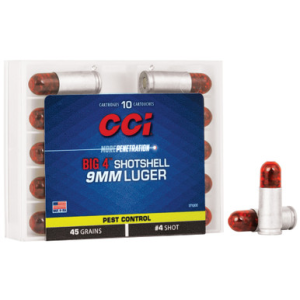CCI Big 4 Shotshell 9mm Shotshell #4 Shot 45 Grain 10 Rounds
