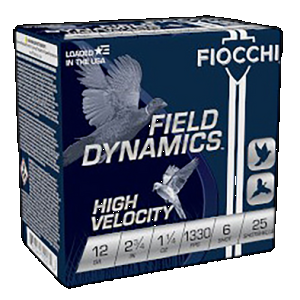 Fiocchi High Velocity Hunting Loads 12 ga. 2.75 in. 1 1/4 oz. 6 Shot 25 rd.