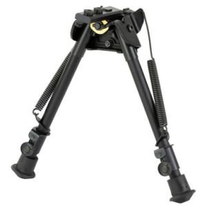 Harris Bipods S-LM-LOK Swivel L M-LOK, 9-13", Black Steel/Aluminum, Rubber Feet
