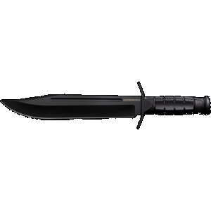 Cold Steel CSFXLTHRNK Leatherneck 10.50" Fixed Bowie Plain Non-Reflective Black D2 Steel Blade/ 4.75" Black w/Curved Quillons Kray-Ex Handle