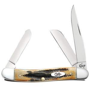 Case 03578 Stockman Medium 2.57"/1.88"/1.71" Folding Clip/Sheepsfoot/Spey Plain Mirror Polished Tru-Sharp SS Blade/Brown Jigged 6.5 BoneStag Handle