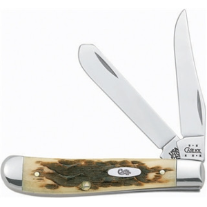 CASE STCKMAN 3BL 37/8" AMBER BONE