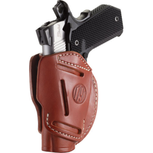 1791 Gunleather 3WH1CBRA 3-Way IWB/OWB Size 01 Classic Brown Leather Belt Loop Fits 1911 3-4" Ambidextrous Hand