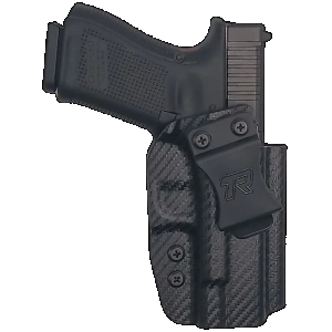 Rounded Gear GLK192332CFRHVAR Kydex IWB Black Kydex Fits Glock 19 Belt Clip Right Hand