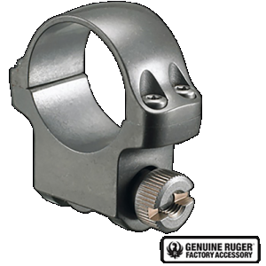 Ruger 90294 Medium Scope Ring Silver 1 Inch Diameter 42 MM Objective