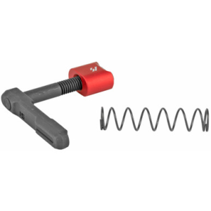 Strike Industries ARSMCRED Magazine Catch made of Black Steel with Red 6061-T6 Aluminum Release Button for AR-Platform
