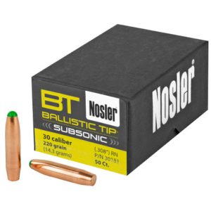 Nosler Ballistic Tip Hunting Bullets .30 Cal. 220 gr. Round Nose 50 pk.