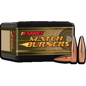 Barnes Bullets 32050 Match Burners 22Cal 77gr Match Burners Boat Tail 100 Per Box/10 Case