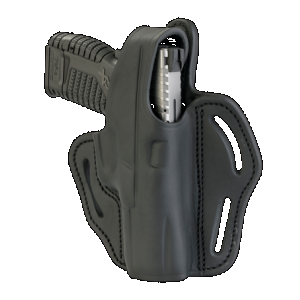 1791 Gunleather BHX3SBLR BHX OWB Size 03 Stealth Black Leather Belt Slide Compatible w/Glock/S&W M&P Shield Right Hand