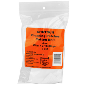 Southern Bloomer 104 Cleaning Patches Shotgun 12ga, 16ga, 20ga Cotton 85 Per Bag