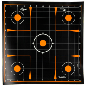 EZ-Aim 1531410 Splash Reactive Self-Adhesive Paper Black/Orange 12"x12" Sight-In Grid 10 Pack