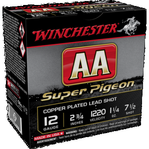 Winchester Ammo AA12SP7 AA Super Pigeon 12Gauge 2.75" 1 1/4oz 7.5Shot 25 Rounds