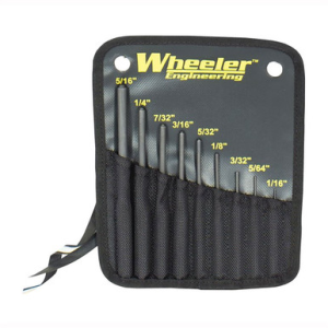 Wheeler 204513 Roll Pin Punch Set Black Steel Knurled Handle 9 Pieces
