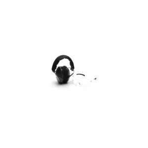Pyramex VGCOMBO110 Low-Profile Combo Kit Scratch Resistant Clear Lens & Frame with Rubber Temple Tips Gray Low-Profile Earmuffs