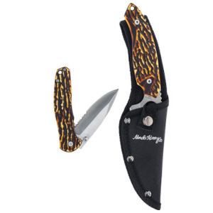 Uncle Henry Fixed Blade and Folder Knife Set Staglon Handle Satin Finish