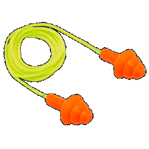 Pyramex RP3001 Reusable Earplugs Polymer 24 dB Behind The Neck Orange/Yellow Adult 50 Pair