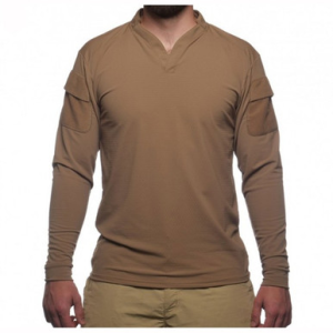 BOSS RUGBY SHIRT LONG SLEEVE COYOTE BROWN MED