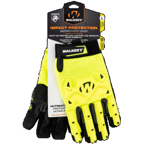 Walker's GWPSFHVFFPUIL2SM Cold Weather Impact Protection Black/Yellow Synthetic Leather Small