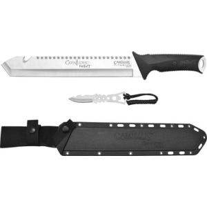 Camillus 19818 Carnivore 12" Silver Ti Bonded 440 SS Blade, Camo ABS Handle, 18" Long Includes Sheath