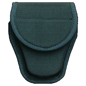 Bianchi 17390 7300 Covered Handcuff Case Standard Linked Handcuffs Accumold Black Basketweave 2.25" Hook & Loop