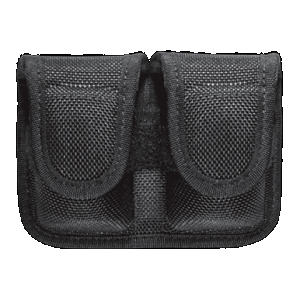 Bianchi 17400 7301 SpeedLoader Pouch Double Black Accumold Hook & Loop Belts 2-2.25" Wide Compatible w/ 38/357
