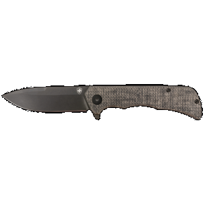 Templar Knife PFMBK321 Paladin 3.27" Folding Drop Point Plain Black Powder Coated D2 Steel Blade, 4.40" Black Micarta Handle Includes Pocket Clip