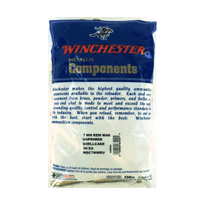 Winchester Unprimed Brass Rifle Cartridge Cases 50/ct 7mm Rem Mag