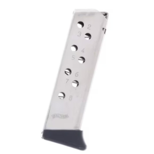 Walther Arms PPK 32 ACP 7 Round Magazine Finger Rest Nickel Finish