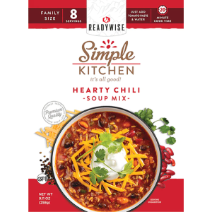 ReadyWise RWSK05064 Simple Kitchen Hearty Chili 8 Servings Per Pouch, 6 Per Case