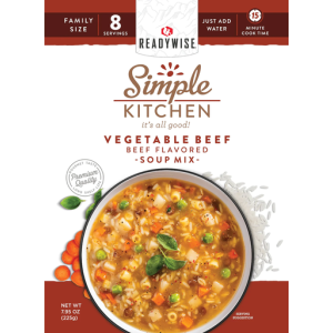 ReadyWise RWSK05067 Simple Kitchen Vegetable Beef Soup 8 Servings Per Pouch, 6 Per Case